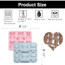 Storemax Çikolata Kalıpları, 2 Adet Yapışmaz Ayıcık Silikon Kalıp, Kolay Kullanım ve Temizlik Için Çizgi Film Hayvan Figürlü Çikolata Kek Kalıbı, Dıy Şeker Pasta Kurabiye Küp Fondant Yapımı