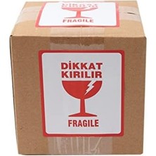Storemax Hazır Kırılır Etiketi, Fragile Label 70MM x 80MM Ruloda 250 Adet Koli Için Çıkartma Güvenlik Etiketi, Dikkat Kırılır Uyarı
