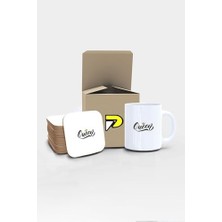 Storemax Kraliçe Yazılı Tipografik Tasarımlı Baskılı Kupa Bardak Seti, Eğlenceli Özel Hediye Mug