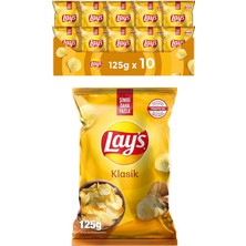 Storemax Lay's Klasik Sade Patates Cipsi Süper Boy 125 G X10 Adet