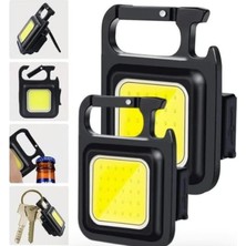 Storemax 2 Adet LED Anahtarlıklı Metal Kasa El Şişe Açacağı Usb’li Şarj Edilebilir Cep Boy Cob 800MAH