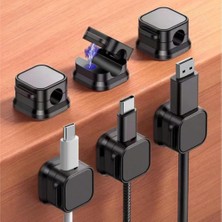 Storemax 6 Adet Set Yapışkanlı Manyetik Kapaklı Kablo Düzenleyici Organizer, Ev, Ofis, Kablo Düzenleyici