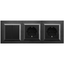 Storemax Quantum Siyah 3'lü Set Anahtar, Topraklı Priz ve Topraklı Priz Set