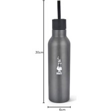 Storemax - Termal Şişe - 750ML - Koyu Gri Renk - Paslanmaz Çelik - Çift Katmanlı - 12 Saat 24 Saat Soğuk Tutar - Hava Geçirmez Vidalı Kapak Özelliği - Özel Silikon Conta Sayesinde Sızdırmaz Şişe