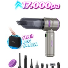 Miaxtreme Kablosuz Araç Içi Süpürge Mor 17.000PA Güçlü Taşınabilir Süpürge Üfleme + Vakum Özellikli