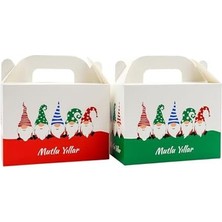 Storemax 10X14 cm Yılbaşı Temalı El Geçme Kutu (2 Adet – Kırmızı & Yeşil)