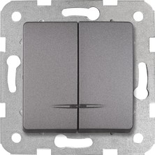 Storemax Linnera Life Granit Grisi Işıklı Komütatör Çabuk Bağlantı Mekanizma ve Düğme