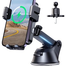 Storemax Joyroom Kablosuz Araç Şarj Cihazı, 15W Qi Hızlı Şarj Araç Şarj Cihazı Telefon Tutucu Montaj, Otomatik Sıkma Hizalama Ön Cam Panosu Hava Firar Cep Telefonu Tutacağı 14 13 12 11, Galaxy