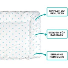 Storemax Baby'ness Elyaf Dolgulu Pvc Alt Değiştirme Minderi, Sıvı Geçirmez, Leke Tutmaz, Puantiyeli, Mavi, 75X85CM