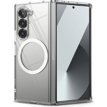 Storemax Galaxy Z Fold 6 ile Uyumlu Kılıf Halka Şeklindeki Magnetik Dizayn Attractive Kapak ile Uyumlu Şeffaf Korumalı Ultra Kalın (Şeffaf, Galaxy Z Fold 6)