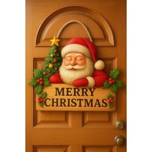 Storemax Babalı Ahşap Kapı Yılbaşı Kapı Yılbaşı Süsü, Kapı Süsü (30-20 Cm)