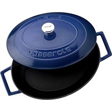 Storemax Metal Oval Döküm Tencere, 27 Cm, 3.91 L Hacim, Mavi