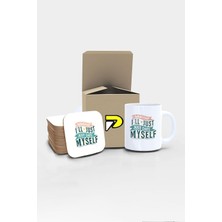 Storemax Whatever Date Myself Yazılı Tipografik Tasarımlı Baskılı Kupa Bardak Seti, Eğlenceli Özel Hediye Mug