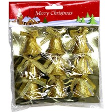 Empressco Yılbaşı Ağacı Süsü Çan 3.5 Cm, 9'lu, Gold, Kutuda, Şık, Parlak, Dekoratif
