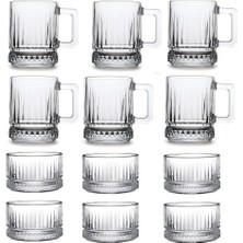 Storemax 12 Parça Kulplu Kupa Bardak ve Çerezlik Kase Seti Çay Çerez Set 8695258412352AYBABA02