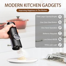 Storemax Elektrikli Tuz ve Karabiber Öğütücü, LED Işıklı Elektrikli Karabiber Değirmeni, Tek Elle Çalıştırma, Ayarlanabilir Öğütme Kalınlığı, Pil Dahil Değildir (Siyah)