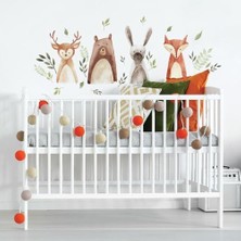 Storemax RMK4020SCS Woodland Critters Peel And Stick Duvar Çıkartmaları, Kahverengi, Gri, Yeşil, Turuncu, Bronz