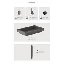 Storemax 2 Katlı Tekerlekli Düzenleyici Raf, Mutfak Tezgah, Evye Altı ve Deterjanlık (Siyah)