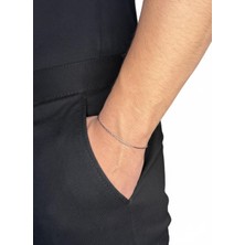 Winy Concept Desenli Çelik Erkek Bileklik - 22 cm Paslanmaz Gümüş Renk