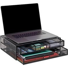 Storemax Reader Ağ Koleksiyonu, 2 Çekmeceli Dosya Depolamalı Monitör Standı, Masa Düzenleyici, Metal Örgü, Çok Amaçlı, 15,75 Inç U x 11,75 Inç G x 4,5 Inç Y, Siyah