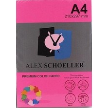 Erkam Ofis Alex Shoeller Fotokopi Kağıdı A4 Renkli Fosforlu Kırmızı ALX-750 500'LÜ Paket