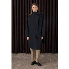 HE-QA Fular Yaka Gömlek Siyah