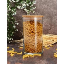 Storemax 43463 Bamboo Ahşap Kapaklı Cam Kavanoz, Şeffaf, 1.48 Litre