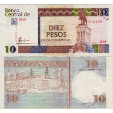 Banknoting Küba 10 Peso 2008 Konvertıbl Peso. Çok Temiz+