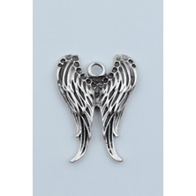 Alooya Melek Kanatlı Gümüş Kaplama Kolye Ucu