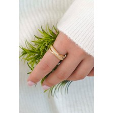 Trend Collection Gold Zirkon Taşlı Vip Model Kadın Yüzük – Ayarlanabilir