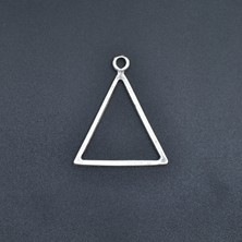 Alooya Üçgen Geometrik Gümüş Kaplama Kolye Ucu
