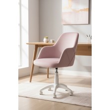 KUZEY SANDALYE Buse Beyaz Ayaklı Çalışma Sandalyesi Yetişkin ve Çocuk Bilgisayar Sandalyesi (Ayarlanabilir)