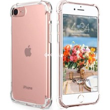 Ennar Apple iPhone Se 2020 Uyumlu Darbeye Dayanıklı Köşe Korumalı Kılıf Anti Şok Şeffaf Kapak