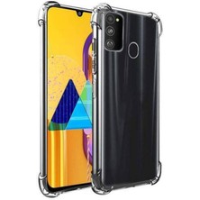 Ennar Samsung Galaxy M21 Uyumlu Darbeye Dayanıklı Köşe Korumalı Kılıf Anti Şok Şeffaf Kapak