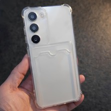 Ennar Samsung Galaxy S23 Uyumlu Kartlıklı Kılıf Kamera Korumalı Anti Şok Şeffaf Kapak