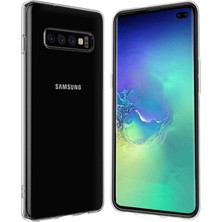 Ennar Samsung Galaxy S10 Plus Kılıf Uyumlu Darbeye Dayanıklı 2.0 mm Ince Şeffaf Silikon Kapak