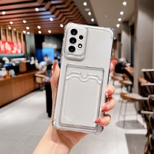 Ennar Samsung Galaxy A32 Uyumlu Kartlıklı Kılıf Kamera Korumalı Anti Şok Şeffaf Kapak