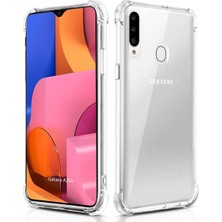 Ennar Samsung Galaxy A20S Uyumlu Darbeye Dayanıklı Köşe Korumalı Kılıf Anti Şok Şeffaf Kapak