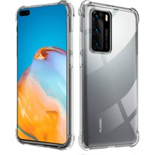 Ennar Huawei P40 Uyumlu Darbeye Dayanıklı Köşe Korumalı Kılıf Anti Şok Şeffaf Kapak