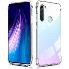 Ennar Xiaomi Redmi Note 8 Uyumlu Darbeye Dayanıklı Köşe Korumalı Kılıf Anti Şok Şeffaf Kapak