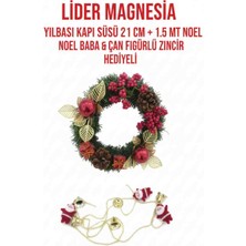 Leva Yılbaşı Kapı Süsü ( Çelenk) 21 cm + 1,50 mt Yılbaşı Zincir