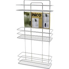 Marsilyan 3 KATLI - DİKDÖRTGEN   KROM   METAL  BANYO KÖŞELİK - DUŞKABİN RAF - ŞAMPUANLIK (4887)