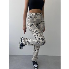 Pusula Sepeti Novıne Gazete Desenli Pantolon