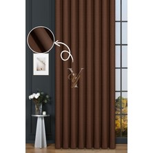 Yunilla Keten Fon Perde V-4011 Kahve