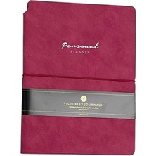 AyrStore Kuka Vegan Deri Esnek Kapaklı Lastikli Planlayıcı Çizgili Not Defteri 15X21 cm (A5) Fuşya