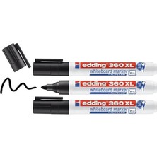 AyrStore 360 Xl Beyaz Yazı Tahtası Kalemi, Siyah, 3'lü Set, Yeniden Doldurulabilir