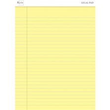 AyrStore Letter Boyut (216 x 297MM), Sarı Renkli Legal Pad, Notluk, Notepad, Defter, 50 Yaprak, Geniş Satır