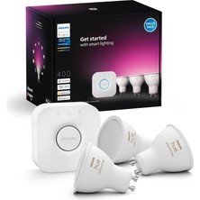 Philips Huewca 4.2W GU10 Renkli Spot Akıllı Ampul 3'lü Başlangıç Seti