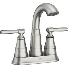 Moen 84971SRN Halle Iki Saplı Centerset Banyo Lavabo Bataryası Tahliye Meclisi, Spot Dirençli Fırçal