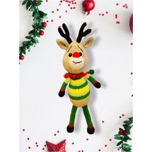 Empressco Renkli El Işi Yılbaşı Geyiği Amigurumi Organik Oyuncak, Sevimli ve Doğal Hediye